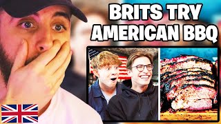 Brit Reacts to British College Students try American BBQ for the first time!