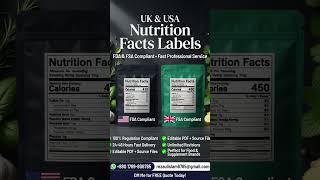FDA &amp; FSA Compliant Nutrition Labels for Food &amp; Supplement Brands.🫒🫒
