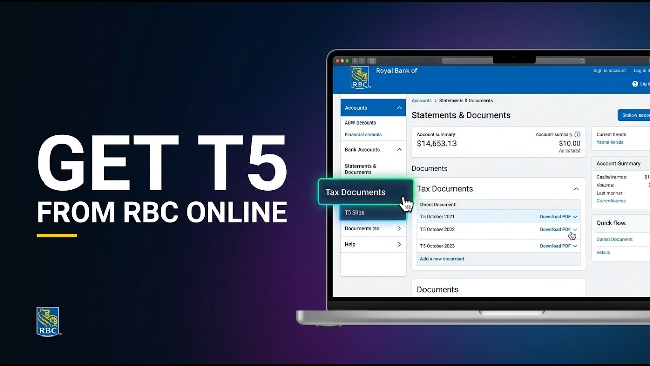 T5 Rbc How to Get T5 from RBC Online | RBC T5 Slip Online | How to Access T5 ...