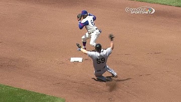 MIA@CHC: Cubs retire Lucas, Stanton for double play