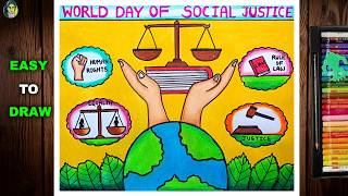 World Day Of Social Justice Drawing Easy | Justice Day Drawing | International Day Of Social Justice