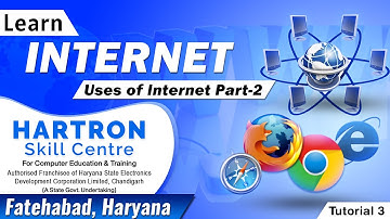 Internet | Tutorial 3 | Uses of Internet Part 2 | HARTRON SKILL CENTRE FATEHABAD