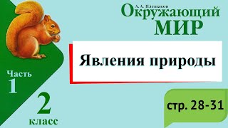 Явления природы. Окружающий мир. 2 класс, 1 часть. Учебник А. Плешаков стр. 28-31