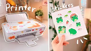 Printing stickers at home 🐸 unboxing my new budget friendly printer (aesthetic)