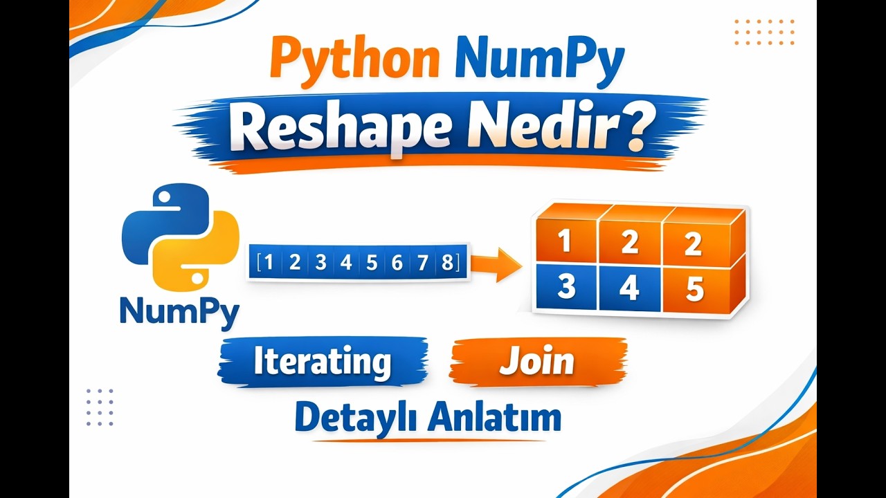 Python NumPy Reshape Nedir? Iterating ve Join Detaylı Anlatım - YouTube