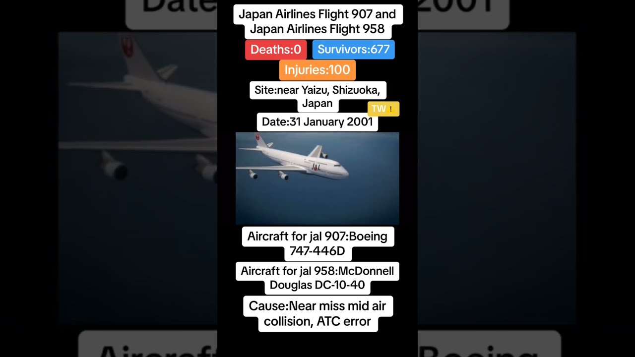 Japan Airlines Flight 907 And 958 Near Mid Air Collision On 31st January 2001 Japanairlines Crash