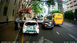 Dashcam   Wrong side of the road x 2 , silly pedestrian & the impatient drivers Publish 020318