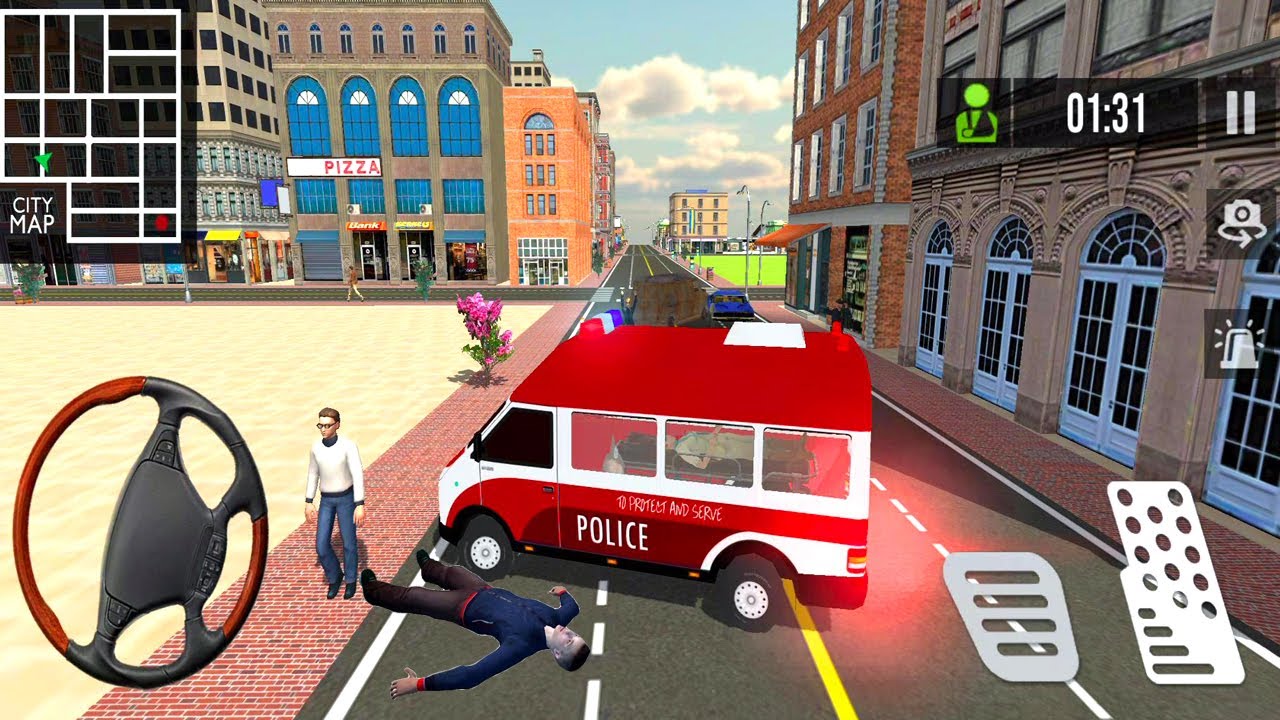 Police Ambulance Van Driver Games #3 - Mobil Ambulans Darurat Simulator Android Gameplay