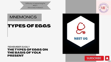 MNEMONICS🔥||  TYPES OF EGGS || Microlecithal ,Mesolecithal Macrolecithal ,Megalecithal, alecithal
