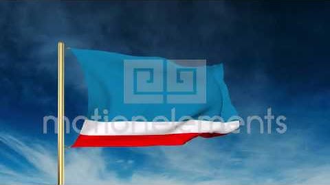 Gagauzia Flag Slider Style. Waving In The Win With Cloud Background Animation Stock Animation