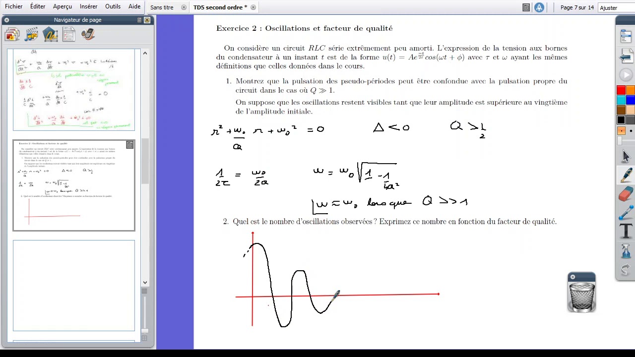 Corrigé ex 2 TD 5 Régimes transitoires du second ordre