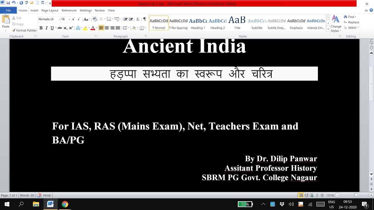हड़प्पा सभ्यता का स्वरूप और चरित्र by Dr Dilip Panwar