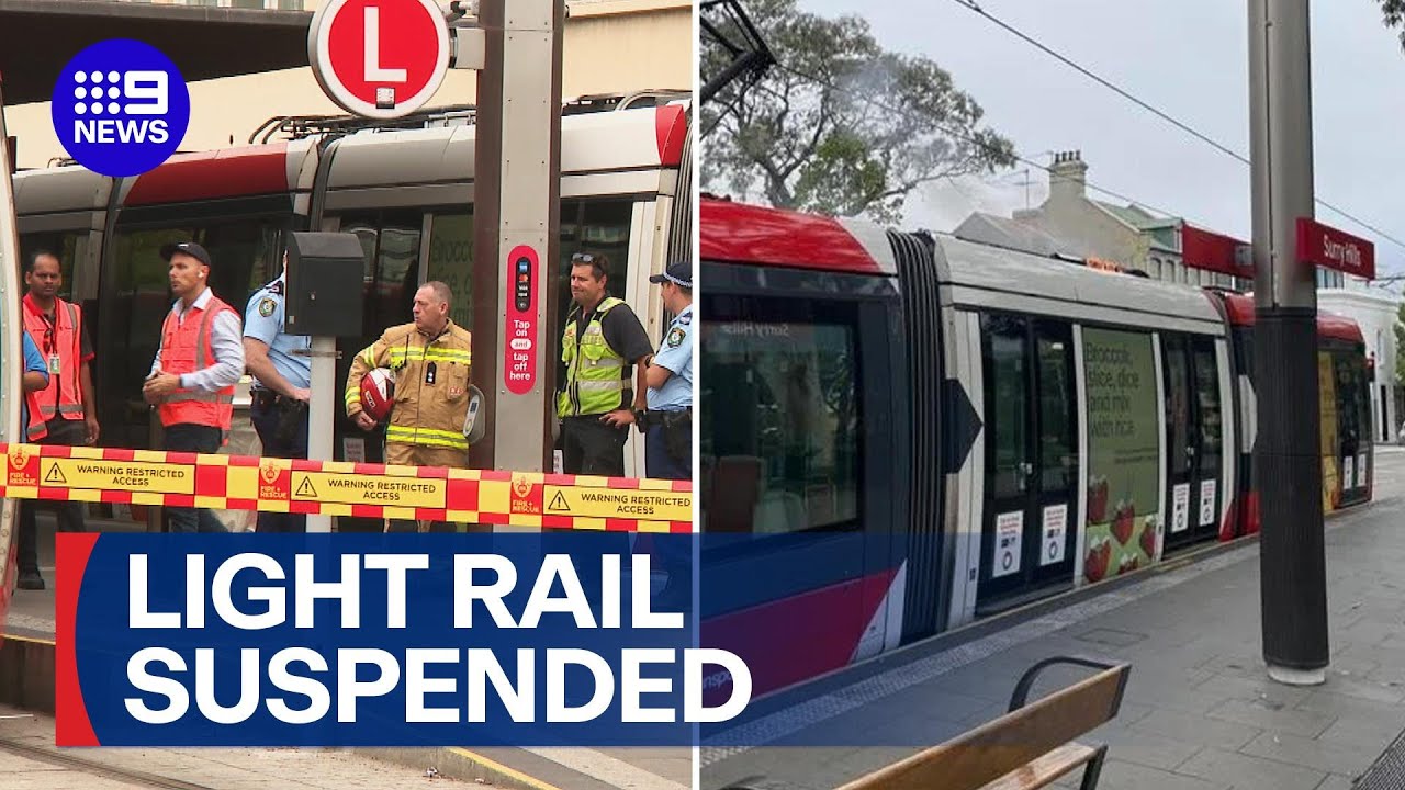 Commuter chaos after light rail fire | 9 News Australia