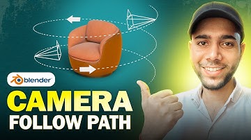 How to Animate Camera along Curve Path and Track to Camera target in Blender in Hindi