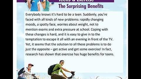 Excel 8.Module 4. For Kaz M4c" Teens & Exercise.The Surprising Benefits".