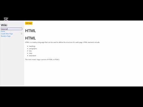 Cs50 project 1:Wiki