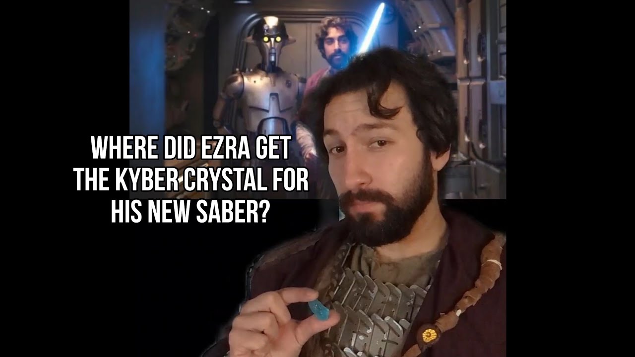 Where did Ezra get the kyber crystal for his new Lightsaber in the Ahsoka series?