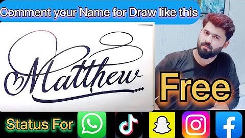 Matthew Name Signature Calligraphy Status | How to Cursive write with cut Marker #matthew @matthew
