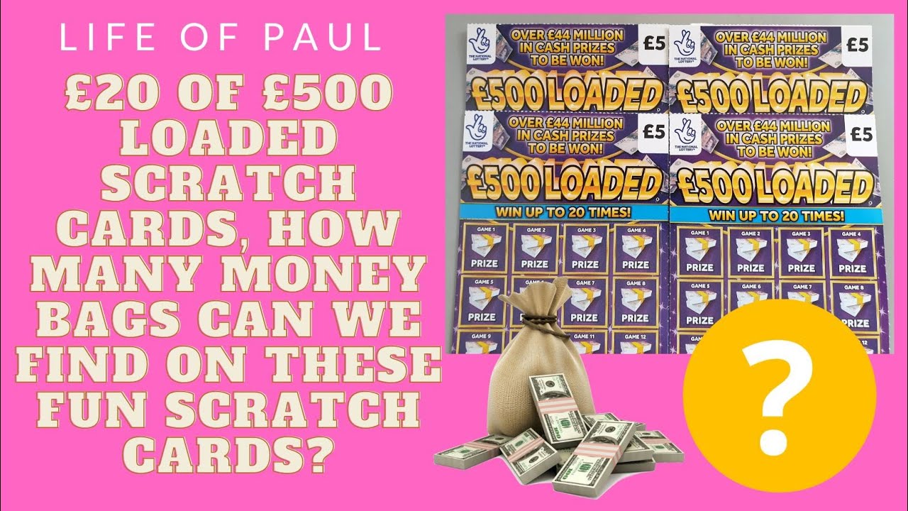 £5 Lottery Scratch Cards. £20 of £500 Loaded scratch cards scratched