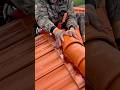 Carefully Installing Curved Ridge Tiles on the Roof to Protect the Top Joint #shorts