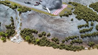 How to build a realistic runway diorama, with sea and plane crash 4K by @airportsforscale