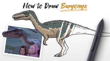 How to Draw a Baryonyx (Dinosaur from Jurassic World Camp Cretaceous) Step By Step