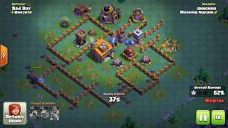 Clash of Clans Minion/Baby Dragon vs. BH-6. Failed attacks.