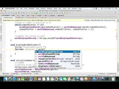 Java - Method to Reveal Words on Screen | Hangman Android App