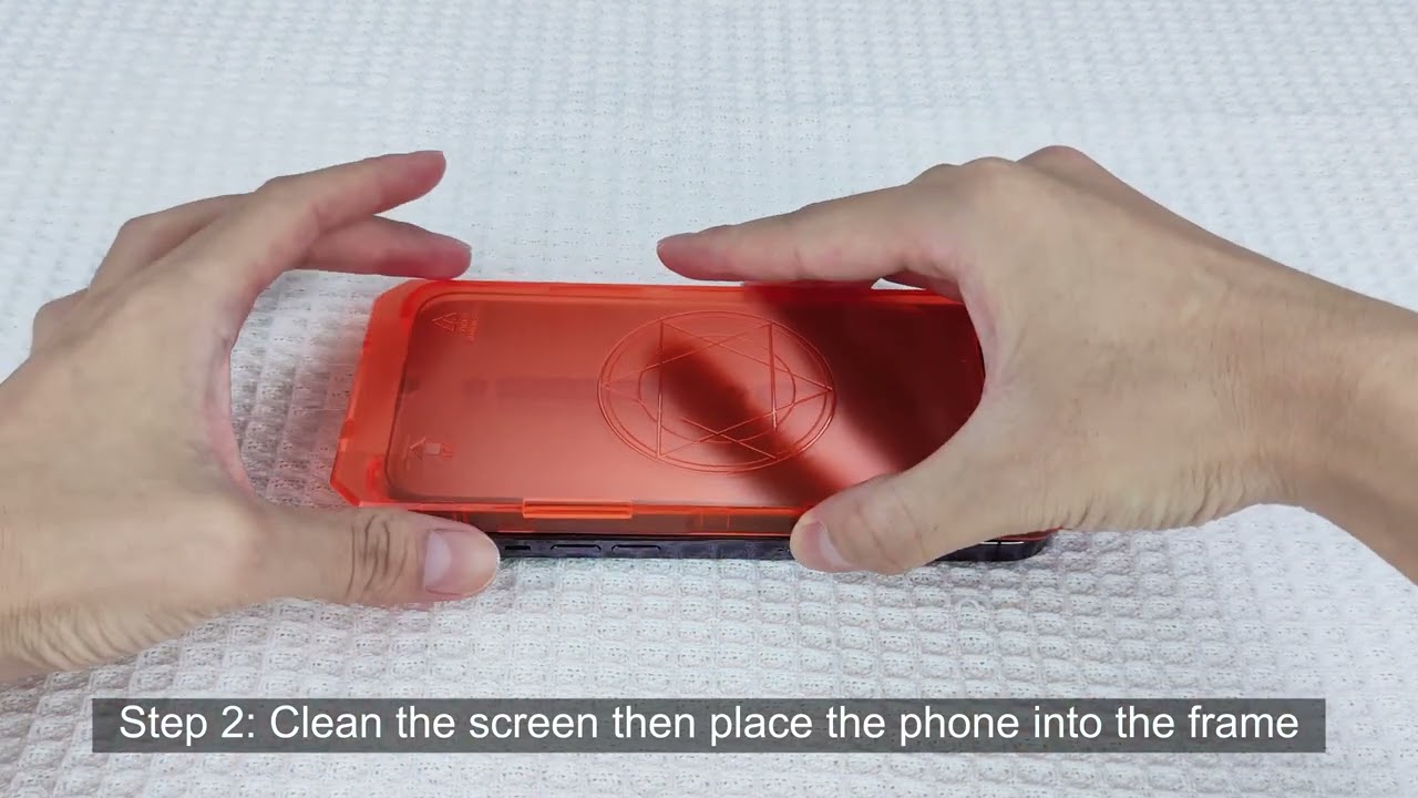 UniqueMe【Auto-Dust Removal Frame】Screen Protector for iPhone (Red version)