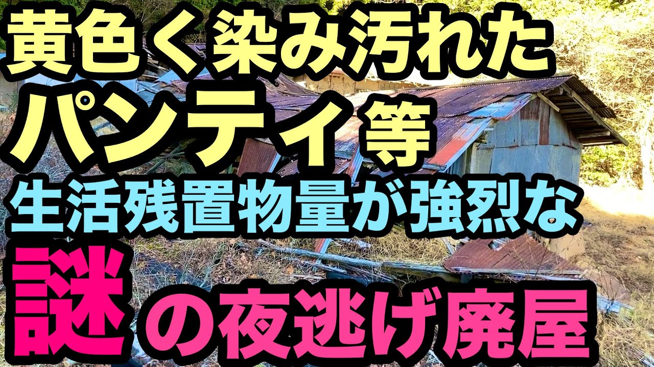 【廃墟探索】黄色い染みの付いたパンティ等、生活残置物量が強烈な、謎の夜逃げ廃屋。