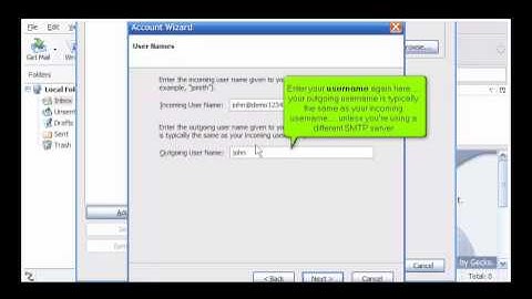 How to configure an email account in Thunderbird