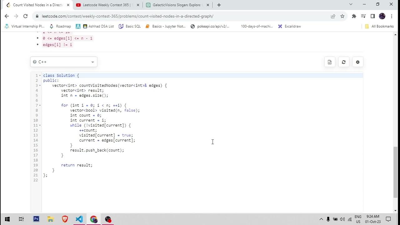 100075. Count Visited Nodes in a Directed Graph : LeetCode | C++ ...