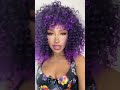 Dance with cheap affordable under 29 afro synthetic kinky curly hair wig fashion ombre purple wig