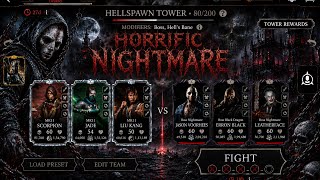 HORRIFIC NIGHTMARE 👹 Hellspawn Tower 80/200 | Jason, Erron Black & Leatherface Boss Fight | MKM