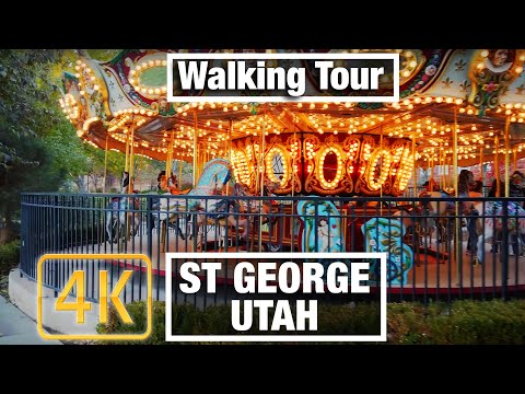 4K City Walks: Saint George Utah Downtown Tour - Virtual Walk Walking Treadmill Video