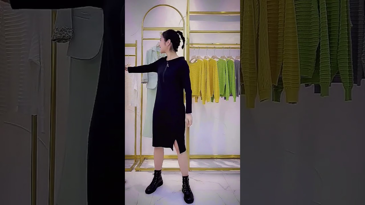 new Shop Knitted Sweater, Autumn and Winter Color Block Long Sleeve Tassel