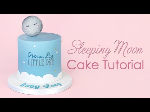 39Sleeping Moon39  Night Sky Cake Decorating Tutorial - with Sweet Stamps New Letter Sets