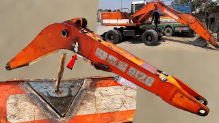 Manufacturing excavator machine fully damaged boom  repair | restoration and bushing replacement ||