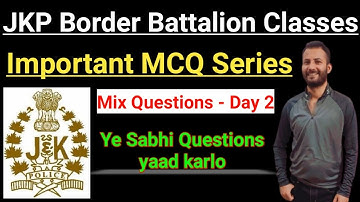 JKP Border Battalion - Most Important MCQ Series || Day 2 - Ye Sabhi Questions Important hai 👍👍👍👍