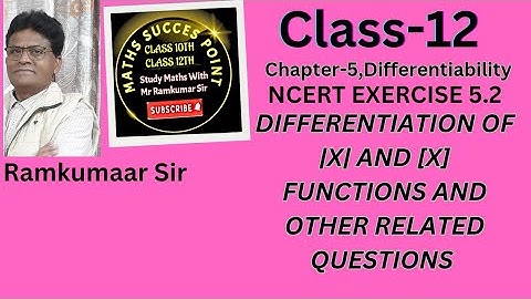 | Part-4| Class-12 | Chapter-5 | Continuity and Differentiability | NCERT Ex.5.2,Question-10 |