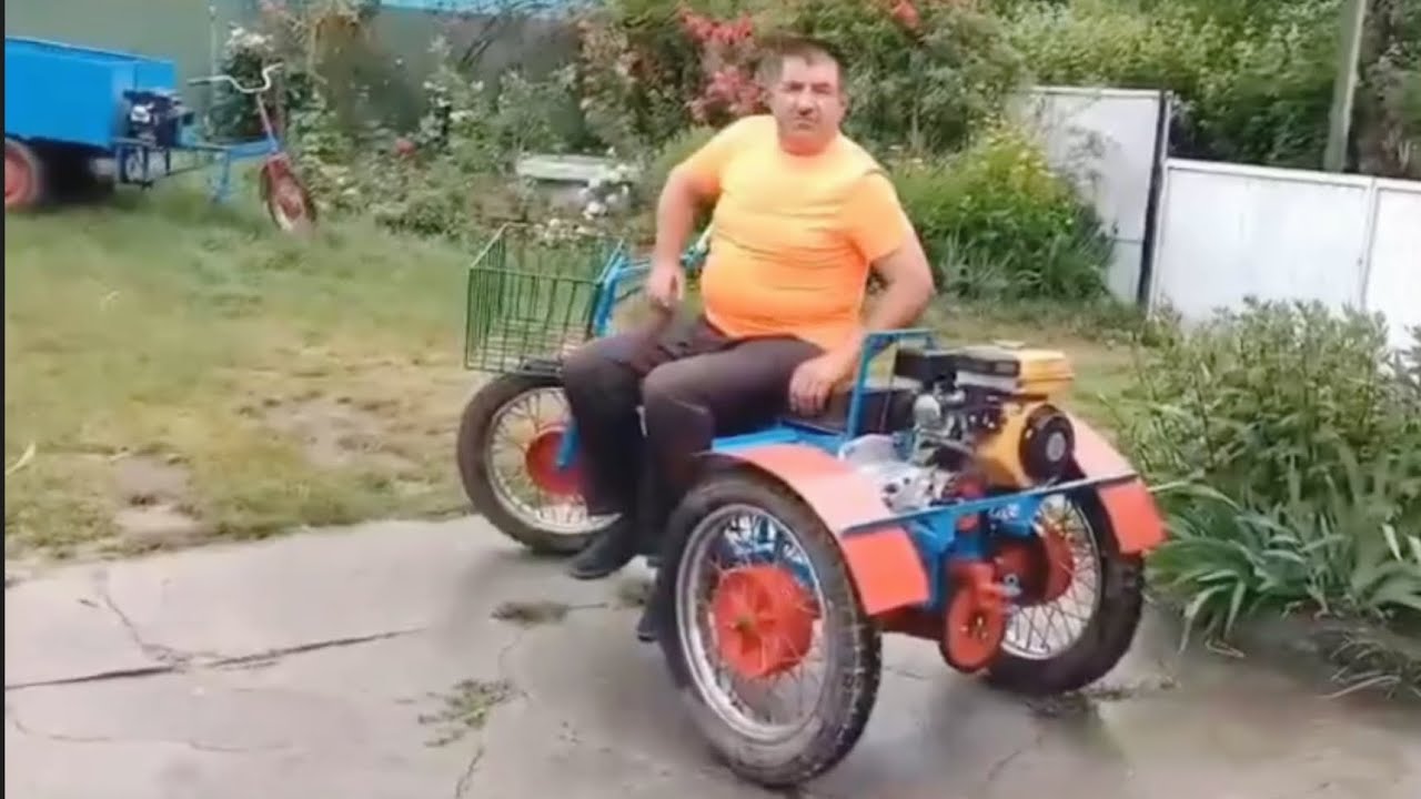 Саморобний мотоцикл з двигуном від мотоблока - YouTube