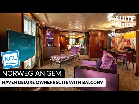 Norwegian Gem Deluxe Owner's Suite with Balcony walkthrough tour