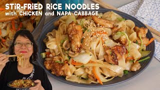 Stir-Fried Rice Noodles with Chicken and Napa Cabbage: Quick & Easy recipe