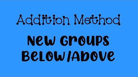 New Groups Below/Above (2nd)