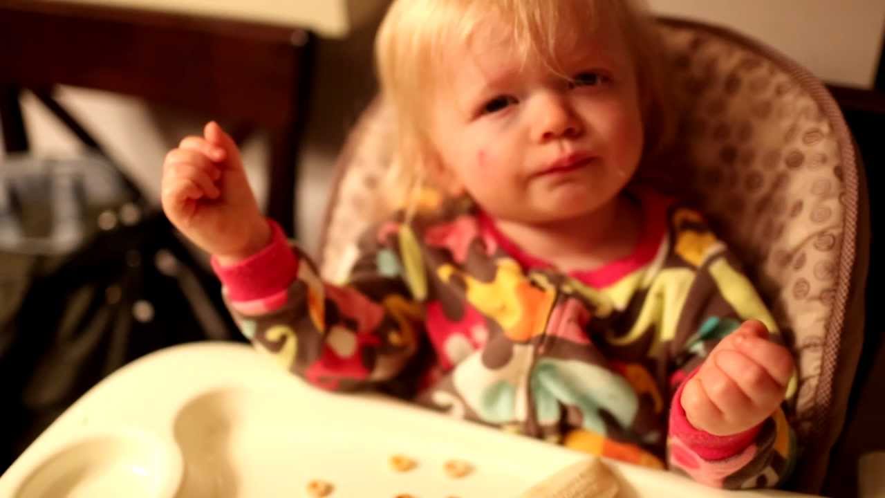 Claire eats a banana 1