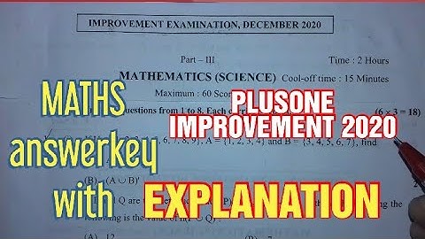 PLUSONE IMPROVEMENT 2020 (ANSWERKEY WITH EXPLANATION )