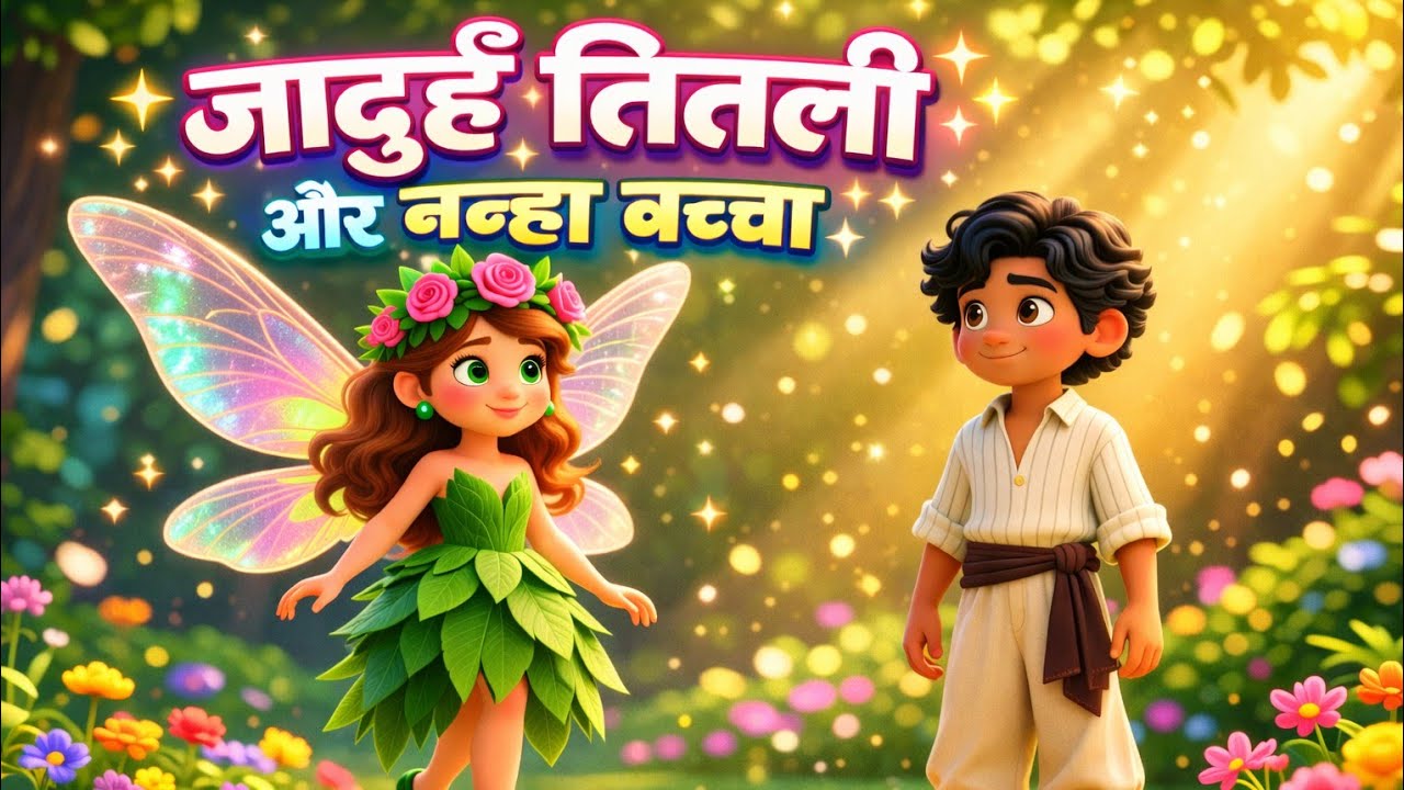 जादुई तितली 🦋 और बच्चा — एक प्यारी जादुई कहानी! 🌸 | Hindi Cartoon | Hindi Kahani |