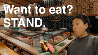 Standing Sushi Bar in Tokyo, Japan