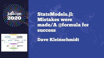 JuliaCon 2020 | StatsModels.jl: Mistakes were made/A `@formula` for success | Dave Kleinschmidt