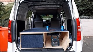 Hyundai iload Campervan built for surftrips and carpentry part 1